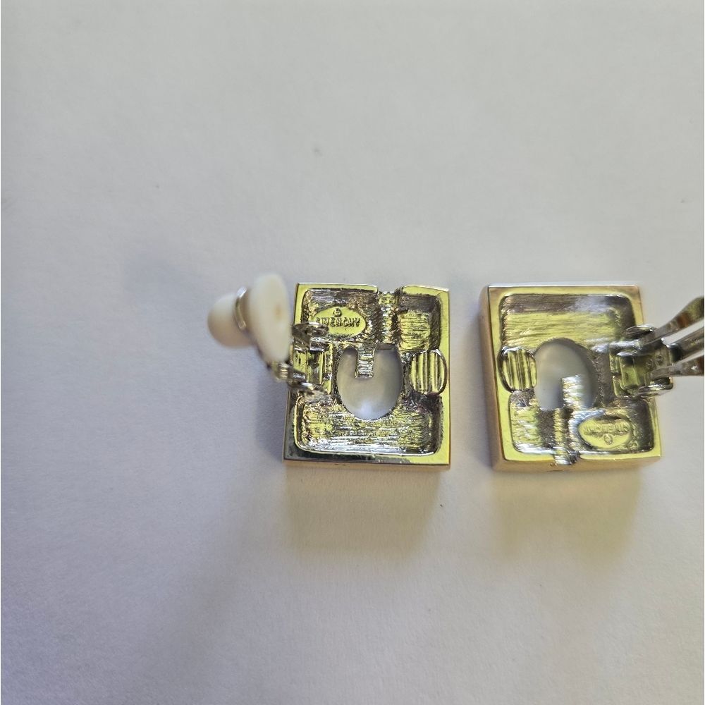 🐢 Givenchy Vintage 80's G Logo Earrings Classic Glam Guaranteed Authentic - Picture 12 of 14